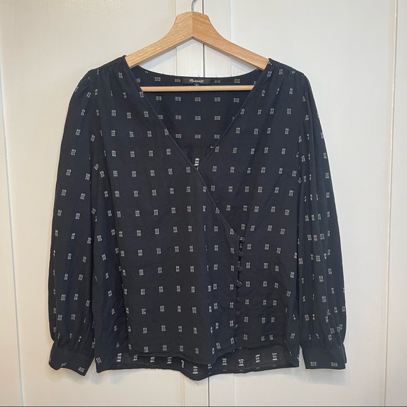 Madewell black and white embroidered top, size medium - Picture 4 of 10